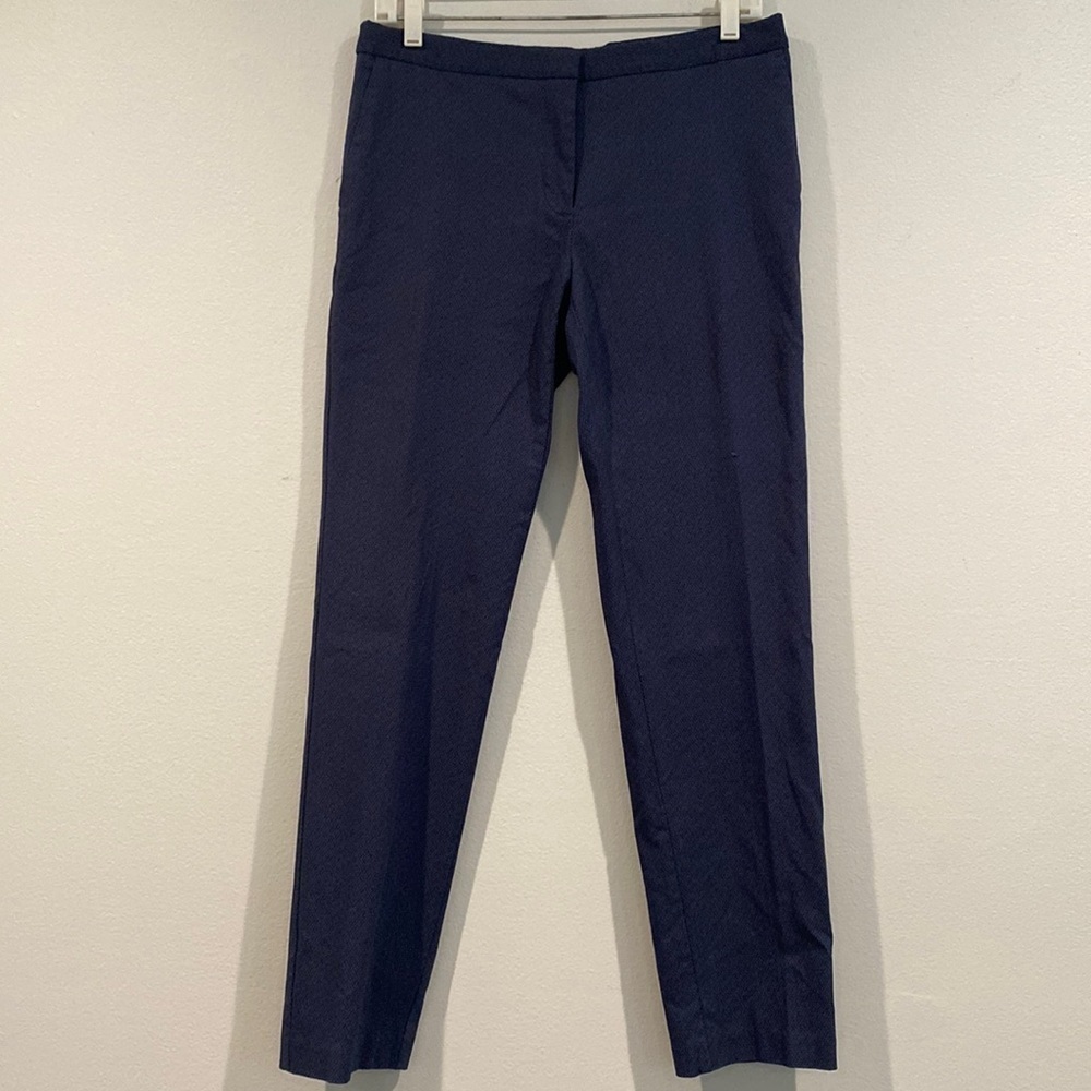 Mario Serrani Italy Blue Patterned Straight Leg Dress Pants with Pocket - Size 8